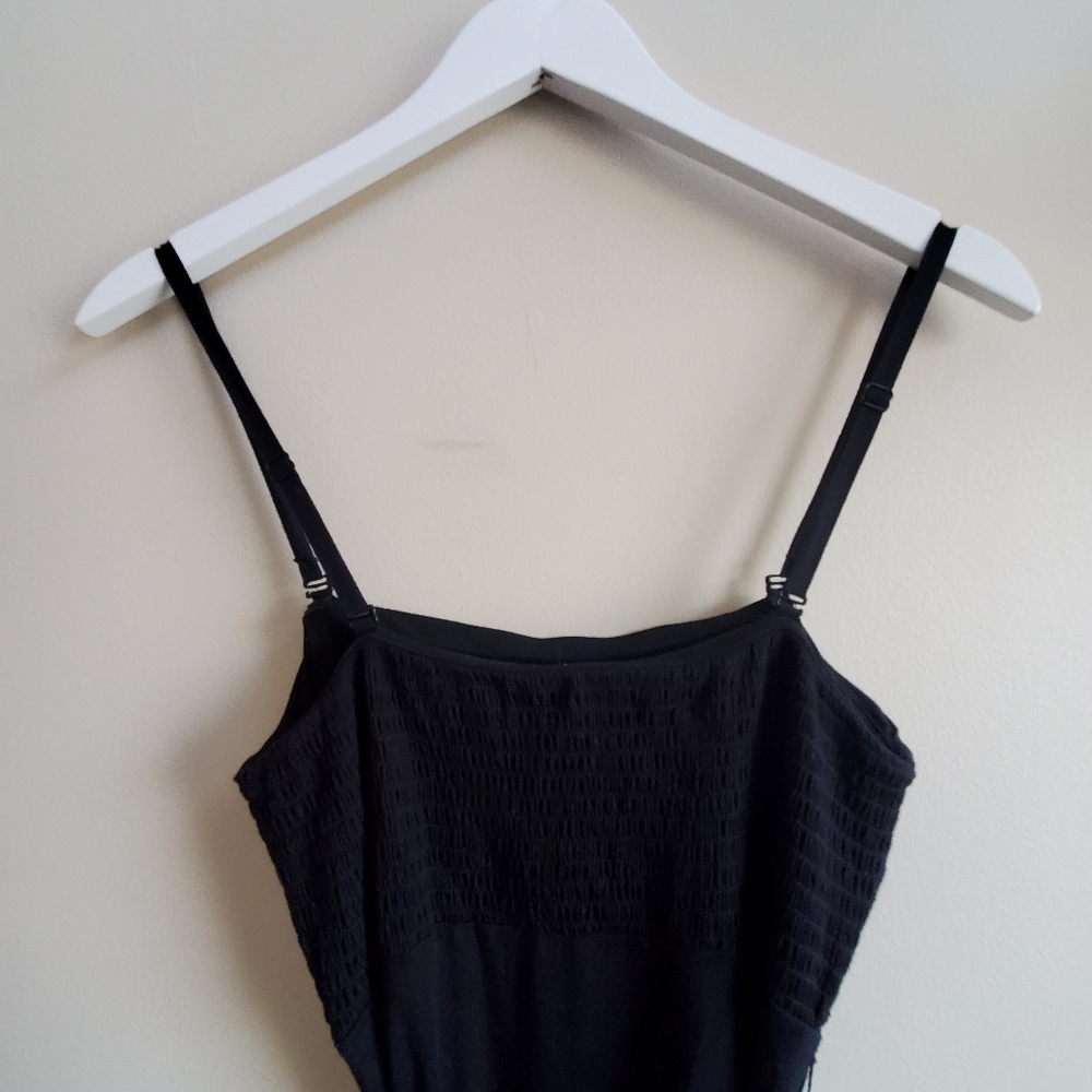 Free People Jersey Knit Black Dress with straps tie back, small size - Picture 9 of 10